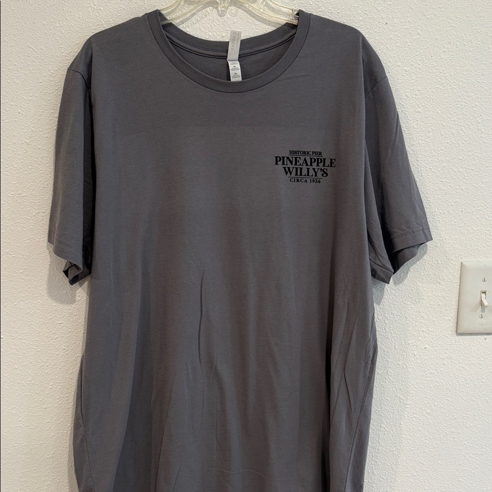 Men's Gray Pineapple Willy’s PCB FL Logo Crew Neck T-Shirt